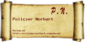 Policzer Norbert névjegykártya