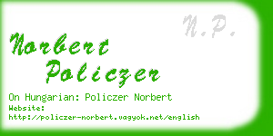 norbert policzer business card